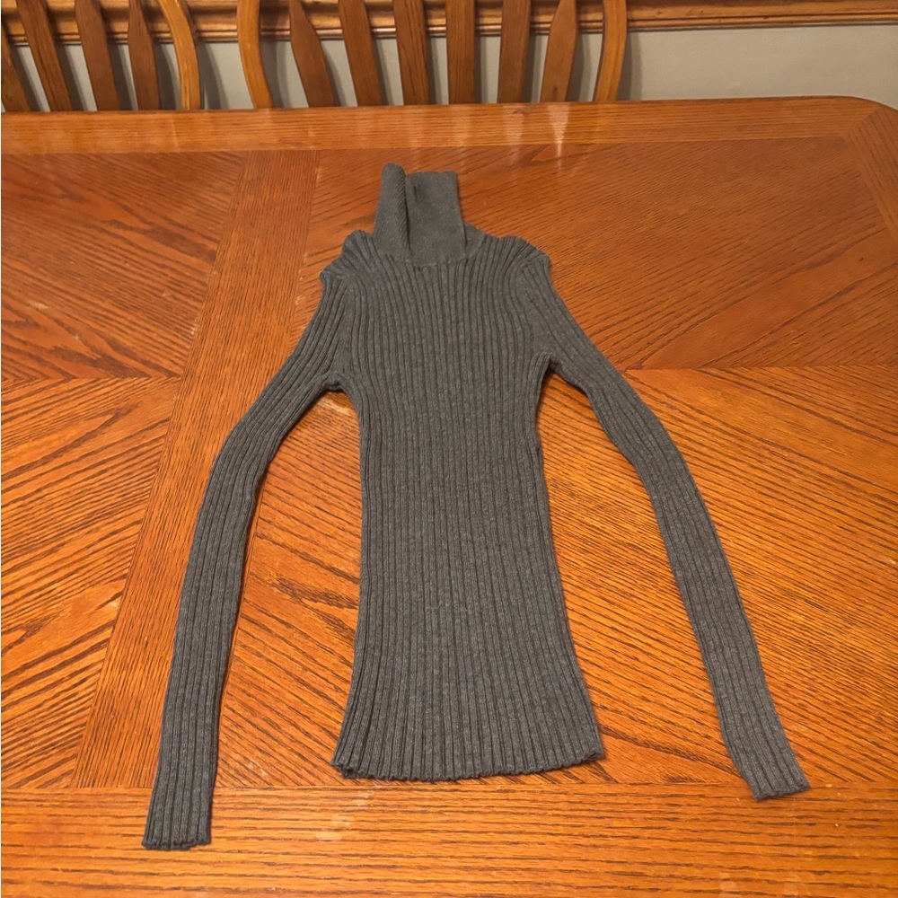 It's Our Time Sweater Womens Large Gray Turtleneck Size L